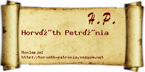 Horváth Petrónia névjegykártya